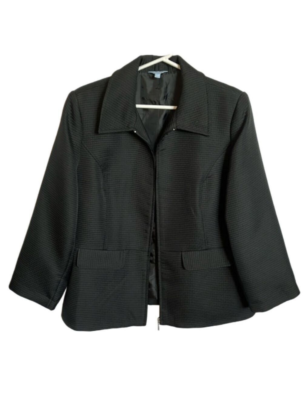 NWOT Denver Hayes black zippered lined blazer size lg